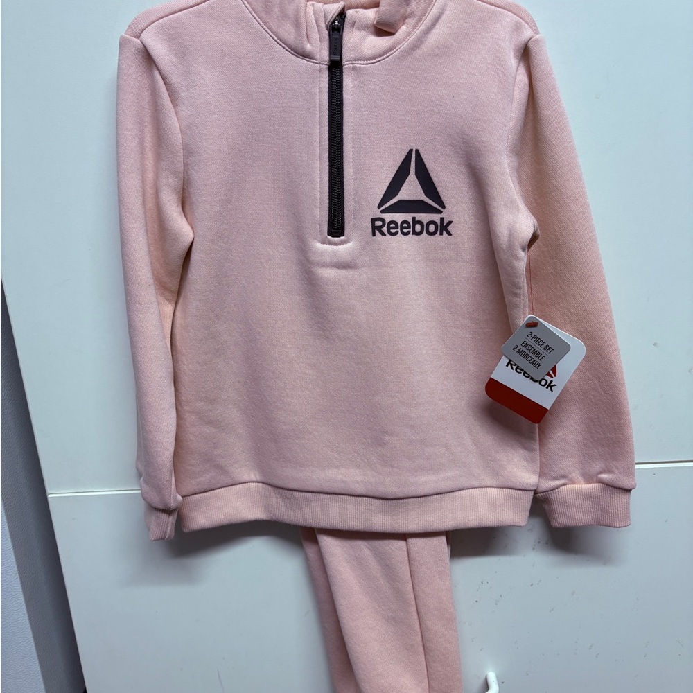 Reebok Light Pink Kids Half-Zip Set
